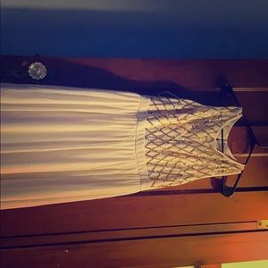 NWT floor length gown - Ivory with Gold sequins